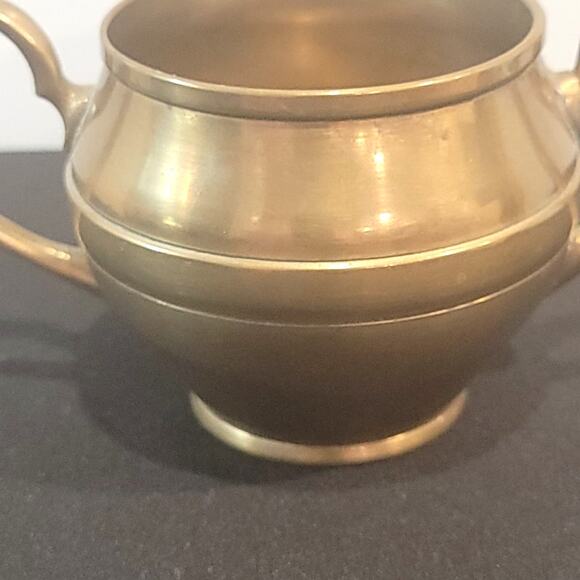 Vintage Brass Cup Mini Bowl Trinket Holder Double Handles 6" x 3.5" - Picture 4 of 9